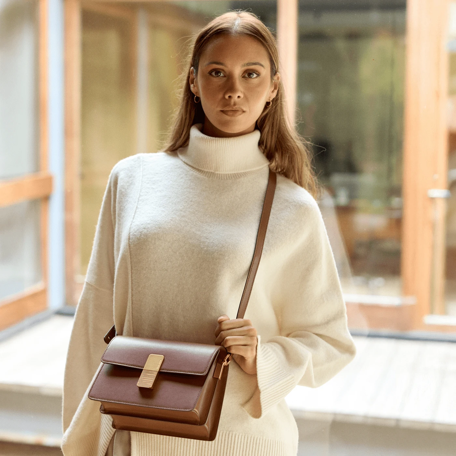 Gabriel Crossbody Bag - Tan Box Leather – Ateliers Auguste