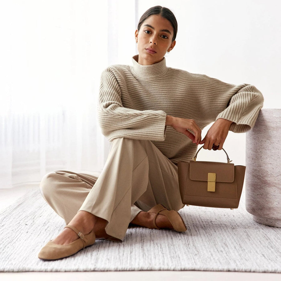 Mini Marly Gold Edition - Cuir Box Taupe - Ateliers Auguste